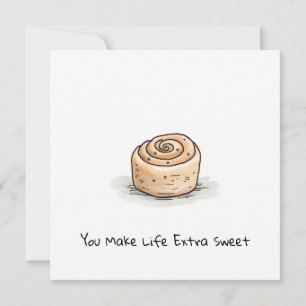 Customizable Cute Watercolor Cinnamon Roll Holiday Card