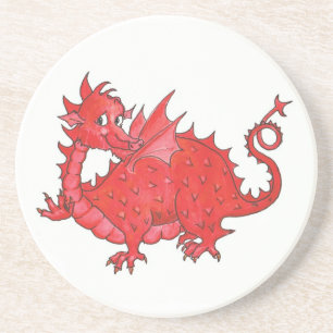Customizable Cute Welsh Red Dragon Coaster