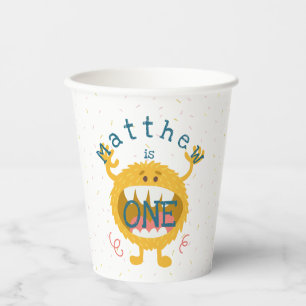 Customizable Cute Yellow Monster Paper Cups