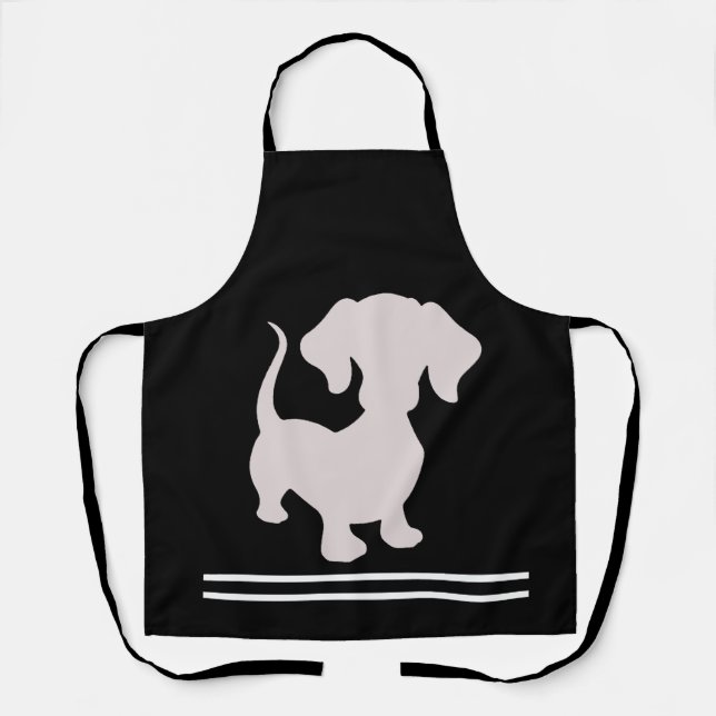 Customizable Dachshund Art Kitchen Chef Aprons (Front)