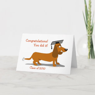 Customizable Dachshund Dog Graduation Template
