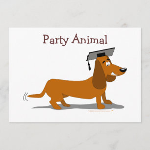 Customizable Dachshund Dog Graduation Template