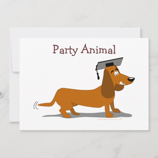 Customizable Dachshund Dog Graduation Template (Front)