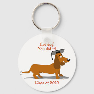 Customizable Dachshund Dog Graduation Template Keychain
