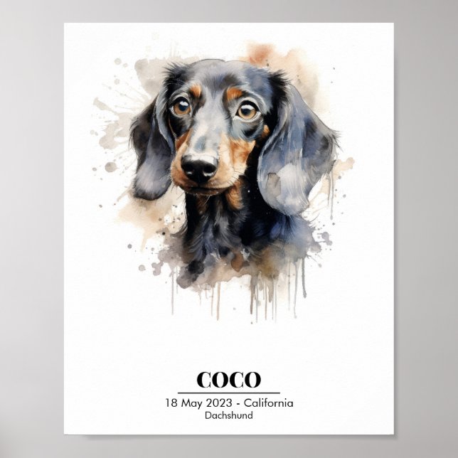 Customizable Dachshund Dog Poster (Front)