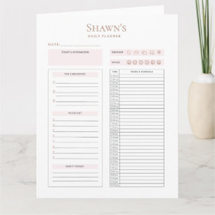 Customizable Daily Planner Download Card
