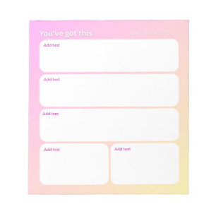 Customizable Daily Planning Notepad