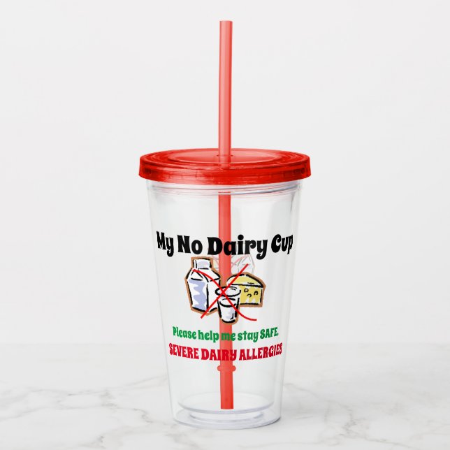 Customizable Dairy Food Allergy Cup (Front)
