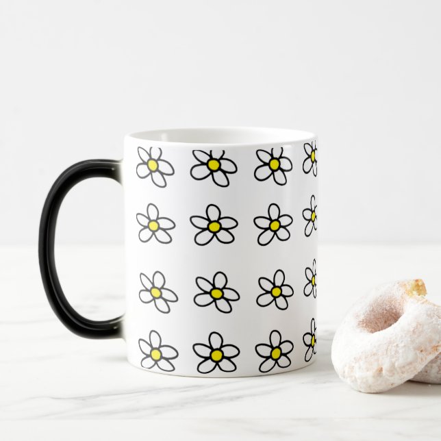 Customizable Daisies Magic Mug (With Donut)