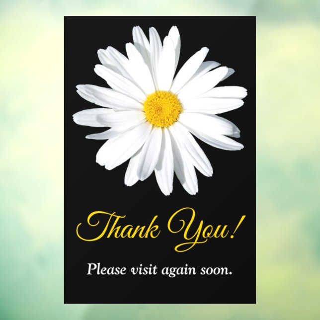 Customizable Daisy Flower Business Window Cling (Sheet 3)