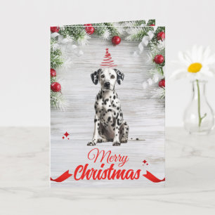 Customizable Dalmatian Christmas Greeting Card