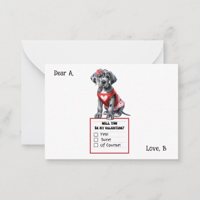 Customizable Dalmatian Dog Valentine Card (Front)