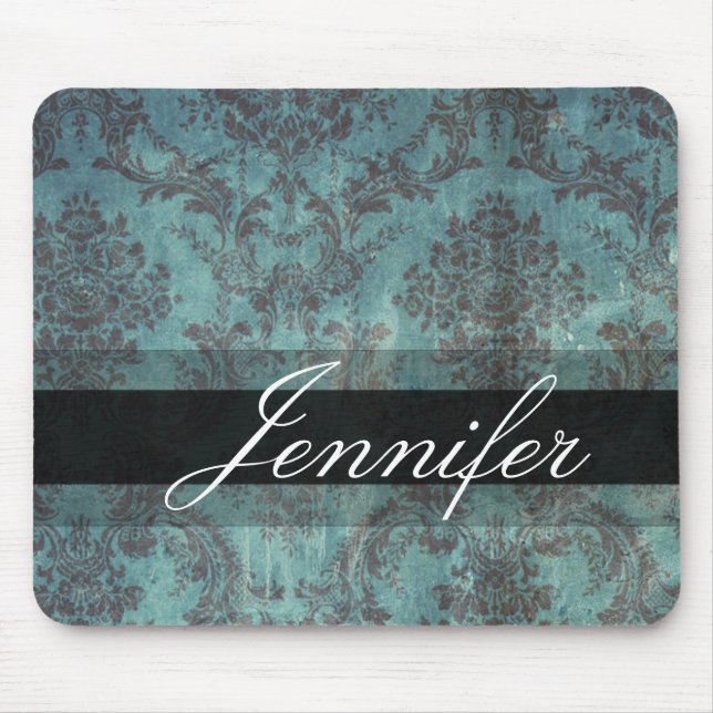 Customizable damask design mouse pad (Front)
