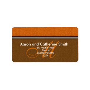 Customizable Damask Monogram Address Labels