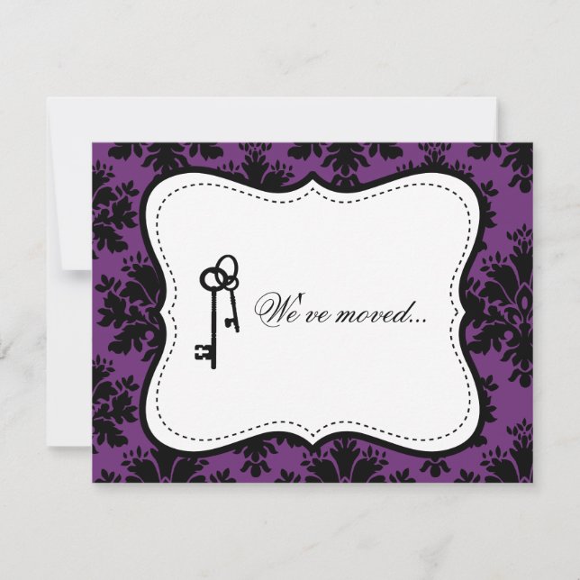 Customizable Damask Moving Announcement (Front)