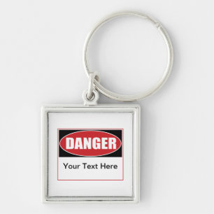 Customizable Danger Sign Keychain