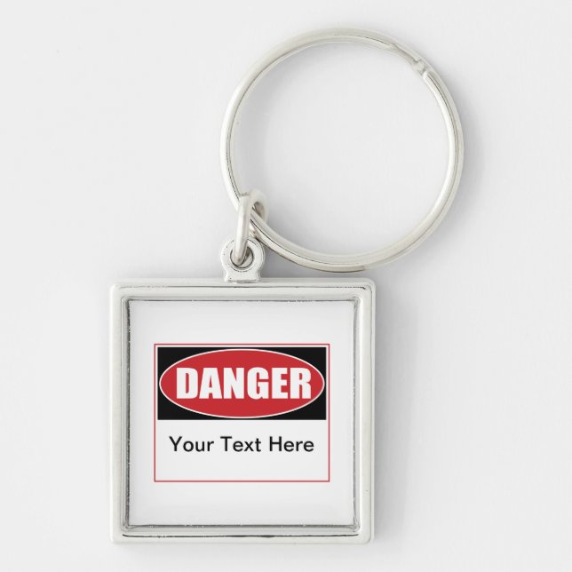Customizable Danger Sign Keychain (Front)