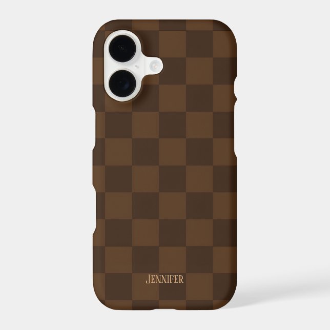 Customizable Dark Brown Check Timeless Classic  (Back)