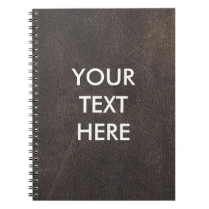 Customizable Dark Brown Leather Background Notebook