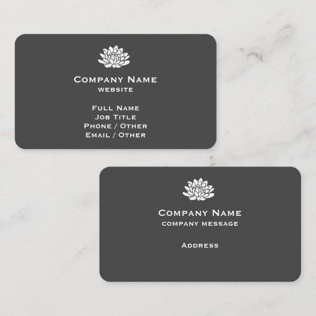 Customizable Dark Grey Business Card (Front/Back)