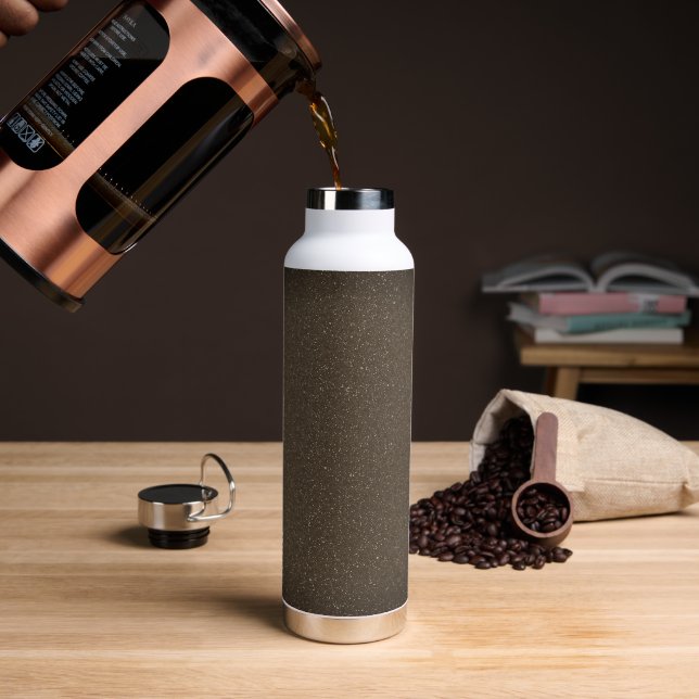 Customizable Dark Grey Speckled Water Bottle (Coffee)