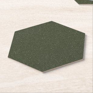 Customizable Dark Moss Green Speckled Coaster
