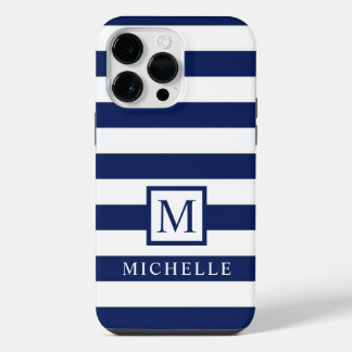 Customizable Dark Navy Blue White Colour block iPhone 14 Pro Max Case