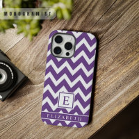 Customizable Dark Violet Purple White Chevron