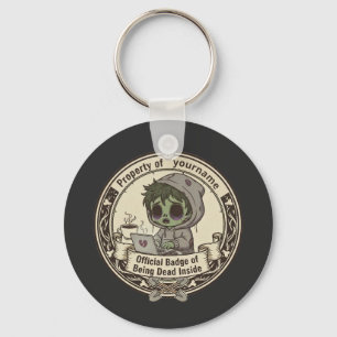 Customizable Dead Inside Badge Keychain