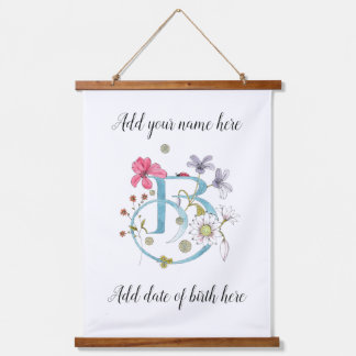 Customizable Decorated Letter B Hanging Tapestry
