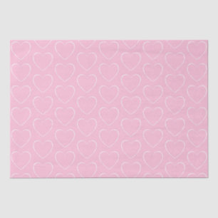 Customizable Decorated Pink Hearts Tissue Paper