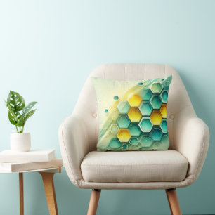 Customizable Decorative Pillow   Honeycomb Pattern