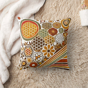 Customizable Decorative Throw Pillow   Honeycomb