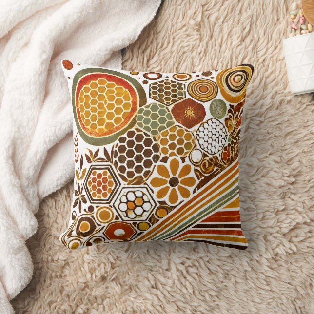 Customizable Decorative Throw Pillow | Honeycomb (Blanket)