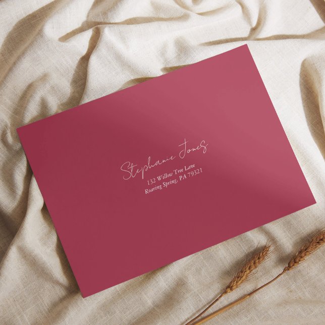 Customizable Deep Red Wedding RSVP Envelope (Creator Uploaded)