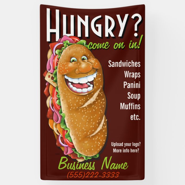 Customizable Deli/Sandwich Shop Promo Advertising Banner (Vertical)