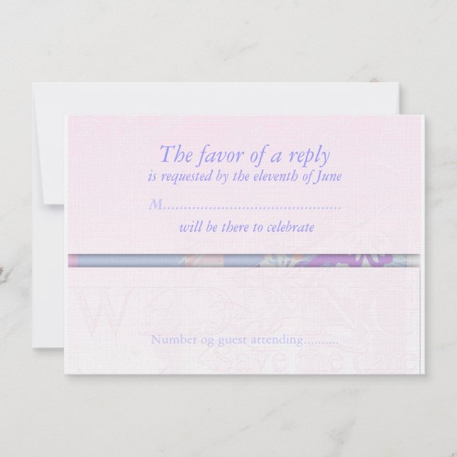 Customizable Delicate Wedding RSVP Response Card (Front)