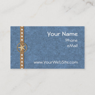 Customizable Denim Lonestar Business Cards