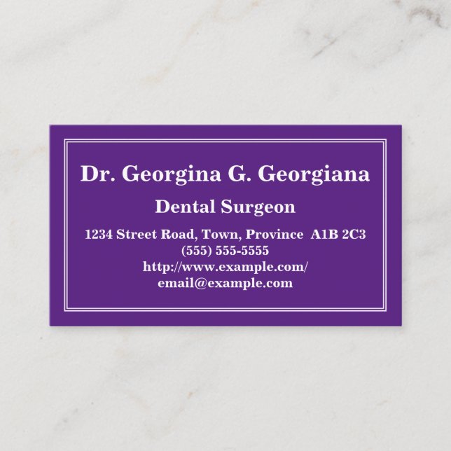 Customizable Dental Surgeon Business Card (Front)