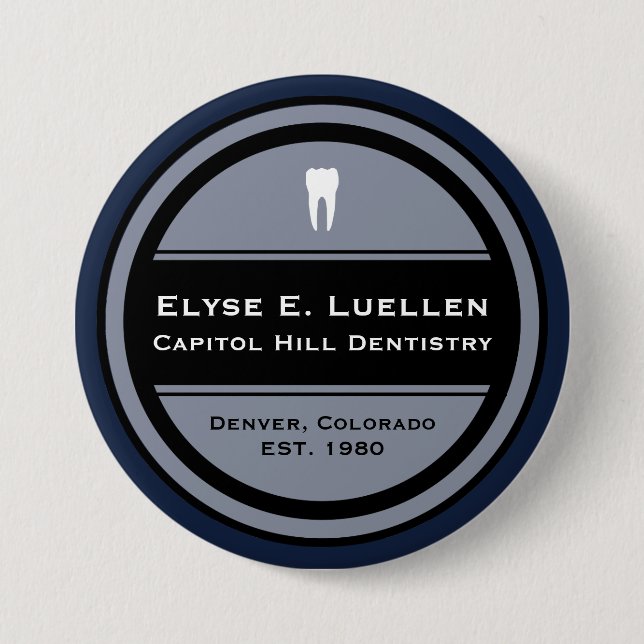 Customizable Dentistry Circle 3 Inch Round Button (Front)