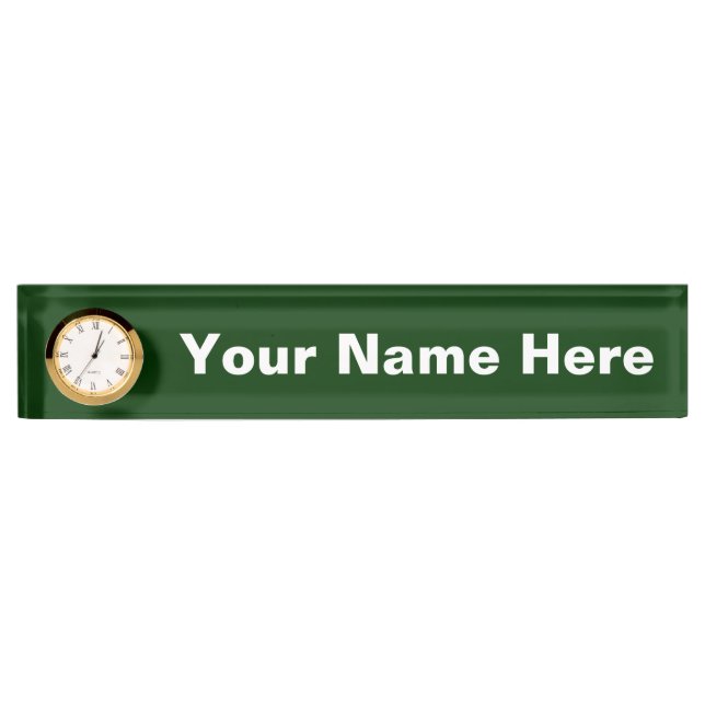 Customizable Desk Nameplate with Clock - Gifts (Front)