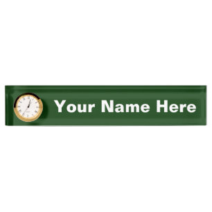 Customizable Desk Nameplate with Clock - Gifts