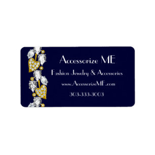 Customizable diamond jewellery-navy blue label