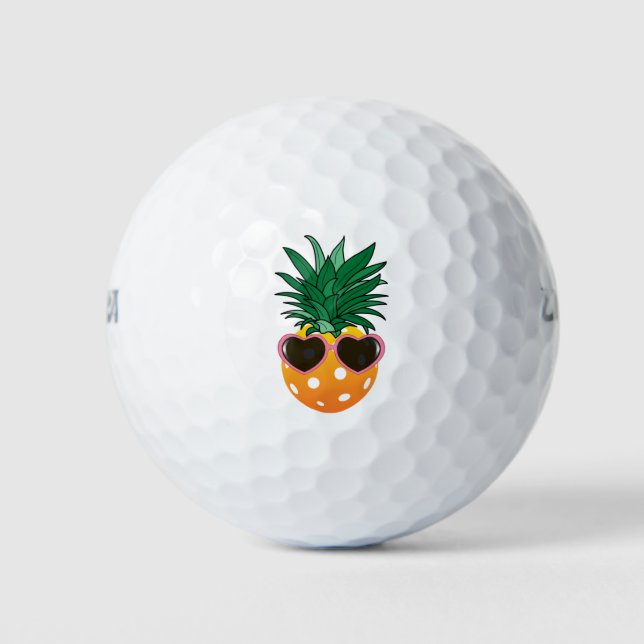 Customizable Dinking club, Pickleball pineapple  G Golf Balls (Front)