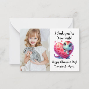 Customizable Dino-mite Valentine’s Day Classroom Card