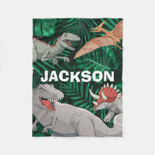 Customizable Dinosaur Kids Dino Jurassic Trex Boy Fleece Blanket