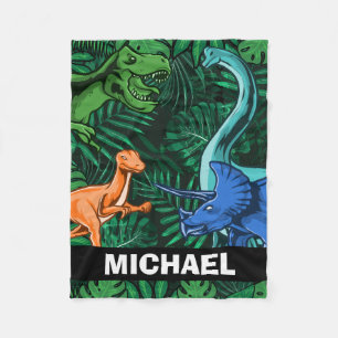 Customizable Dinosaur Kids Dino Jurassic Trex Boy Fleece Blanket
