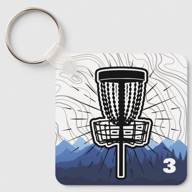 Customizable Disc Golf Bag Tag Keychain (Front)