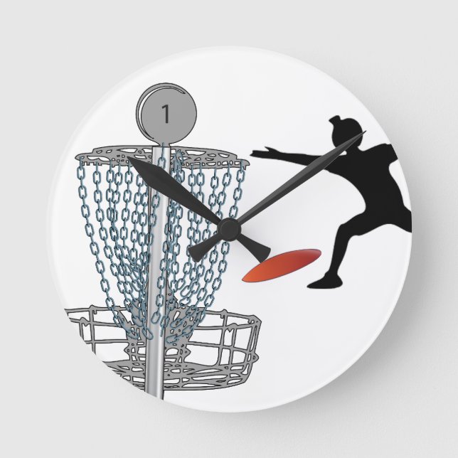 Customizable Disc Golf Throw Wall Clock (Front)