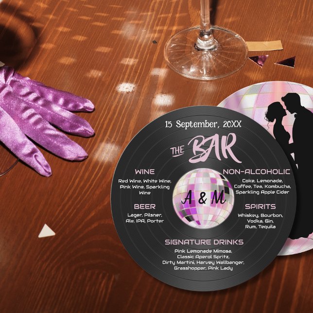 Customizable Disco Wedding Bar Menu (Creator Uploaded)